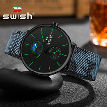 Load image into Gallery viewer, SWISH 2019 Wrist Watch Stainless Steel Luxury Brand Camouflage Mesh belt Men Men&#39;s Clock Man Sports Waterproof Stainless