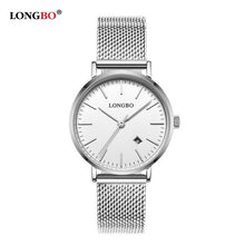 Load image into Gallery viewer, Longbo Luxury Lovers Watches Men Women Automatical Calendar Mesh Stainless Steel Adjustable Band Quartz Gift Watch Montre Homme