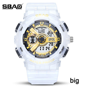 New Couple Watch Sport Dual Display Waterproof Transparent Watch Man And Ladies Couples Wristwatch Reloj Hombre Lover Watch Gift