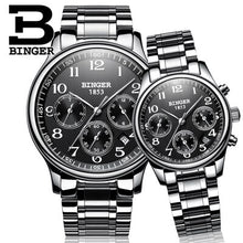 Load image into Gallery viewer, Switzerland watches Lover&#39;s Luxury brand BINGER Men&#39;s Mechanical and Women&#39;s Quartz Wristwatches Sapphire Waterproof B-603MW