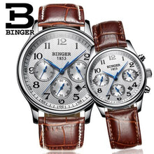 Load image into Gallery viewer, Switzerland watches Lover&#39;s Luxury brand BINGER Men&#39;s Mechanical and Women&#39;s Quartz Wristwatches Sapphire Waterproof B-603MW