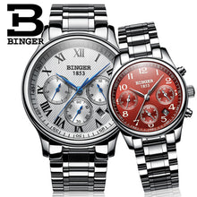 Load image into Gallery viewer, Switzerland watches Lover&#39;s Luxury brand BINGER Men&#39;s Mechanical and Women&#39;s Quartz Wristwatches Sapphire Waterproof B-603MW