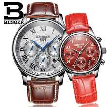 Load image into Gallery viewer, Switzerland watches Lover&#39;s Luxury brand BINGER Men&#39;s Mechanical and Women&#39;s Quartz Wristwatches Sapphire Waterproof B-603MW