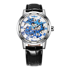 Load image into Gallery viewer, Winner Hand-wind Mechanical Watch Unisex Women&#39;s Watch Skeleton Leather Strap Roman Number Display Business Vogue +Box