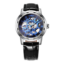 Load image into Gallery viewer, Winner Hand-wind Mechanical Watch Unisex Women&#39;s Watch Skeleton Leather Strap Roman Number Display Business Vogue +Box