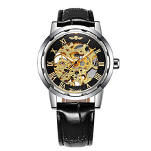 Load image into Gallery viewer, Winner Hand-wind Mechanical Watch Unisex Women&#39;s Watch Skeleton Leather Strap Roman Number Display Business Vogue +Box