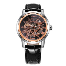 Load image into Gallery viewer, Winner Hand-wind Mechanical Watch Unisex Women&#39;s Watch Skeleton Leather Strap Roman Number Display Business Vogue +Box