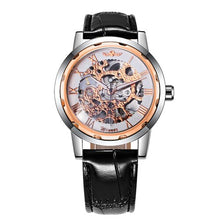 Load image into Gallery viewer, Winner Hand-wind Mechanical Watch Unisex Women&#39;s Watch Skeleton Leather Strap Roman Number Display Business Vogue +Box