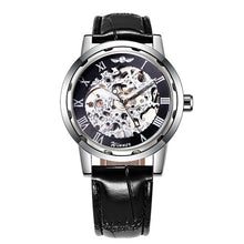 Load image into Gallery viewer, Winner Hand-wind Mechanical Watch Unisex Women&#39;s Watch Skeleton Leather Strap Roman Number Display Business Vogue +Box