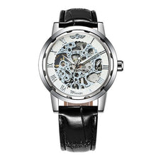 Load image into Gallery viewer, Winner Hand-wind Mechanical Watch Unisex Women&#39;s Watch Skeleton Leather Strap Roman Number Display Business Vogue +Box