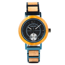 Load image into Gallery viewer, les montres BOBO BIRD Wooden Men Watches Top Brand Luxury Stylish Women Quartz Watch Personalized Gifts for Couples