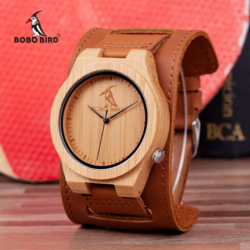 relogio masculino BOBO BIRD Bamboo Men Watch Wooden Timepieces Quartz Watches Personalized Logo Accept Drop Shipping